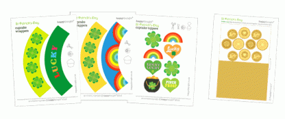 St Patrick's Day printable: Party decor + paper hats • Happythought
