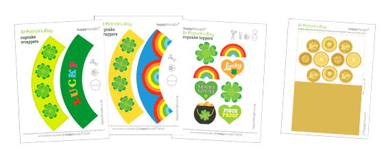 Lucky St Patricks Day printable party templates!