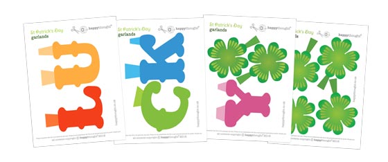 Lucky St Patricks Day printable party garland templates!