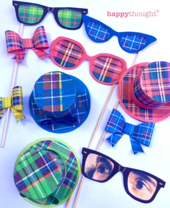 Photo props!: Tartan hats, Burns Glasses and bow tie templates