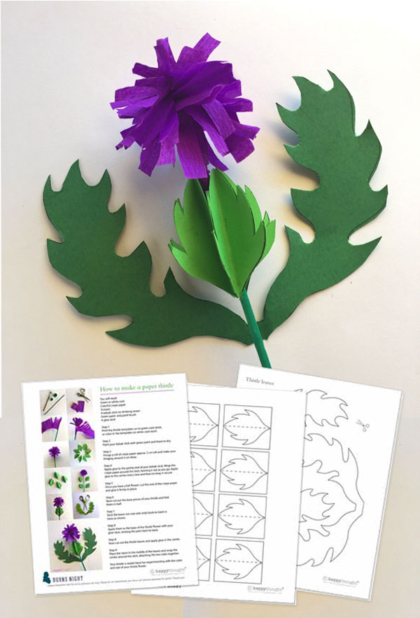 How to make a papercraft thistle with template and instructions!