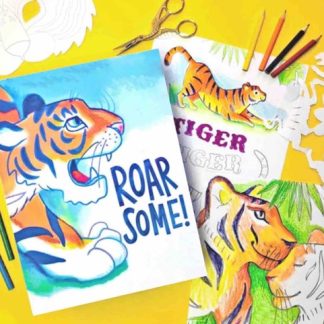 tiger color in and activity worksheet templates