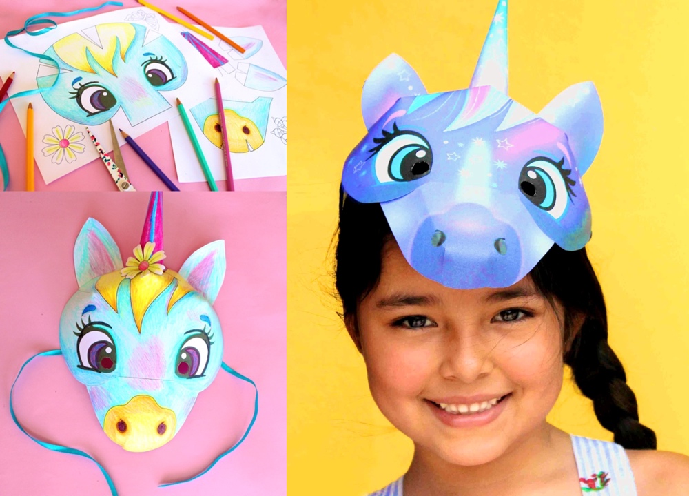 unicorn color in mask project diy class