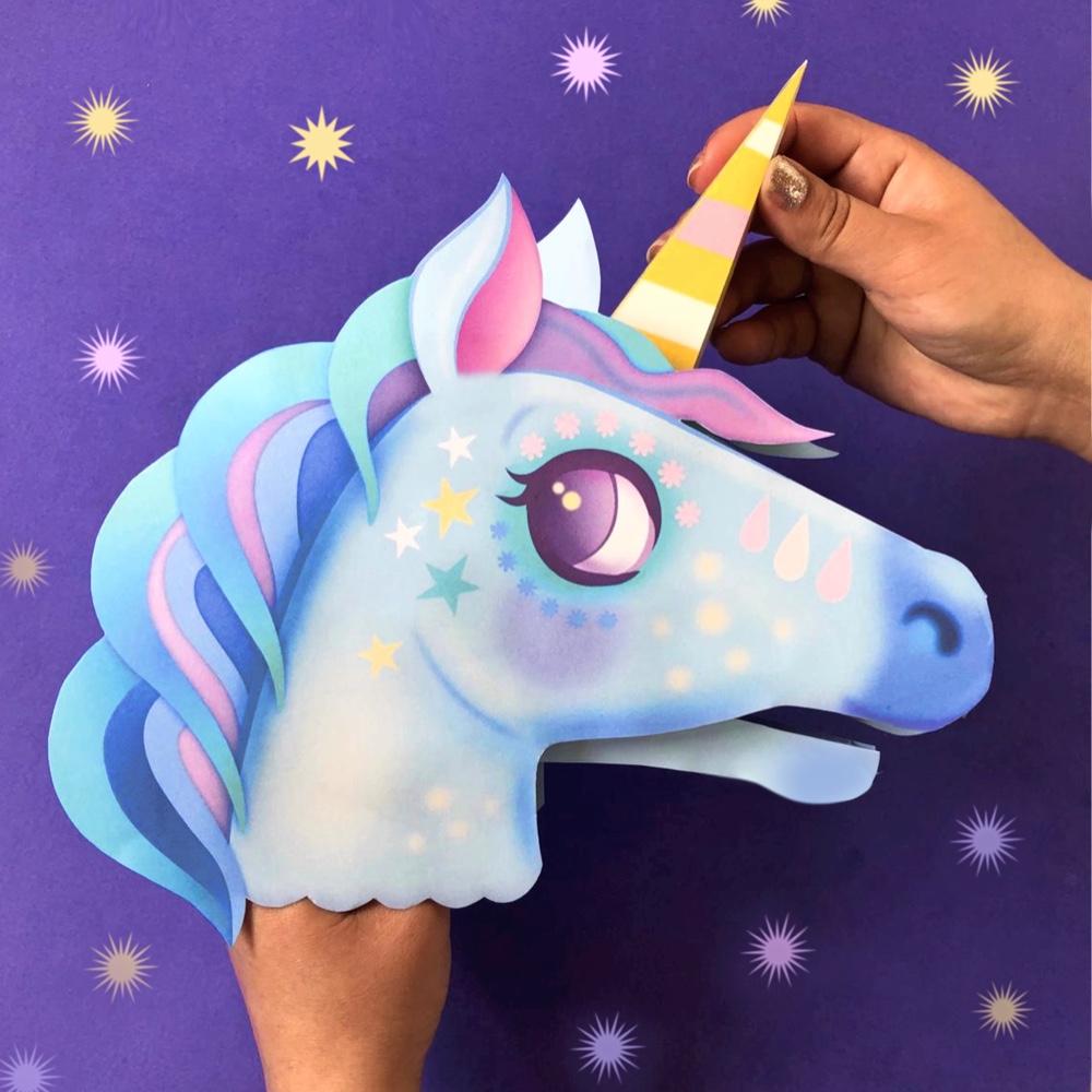 unicorn hand puppet template