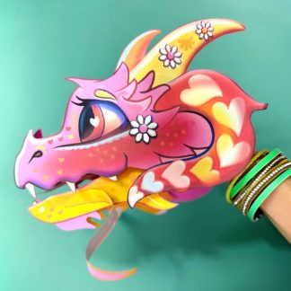 valentine dragon puppet template