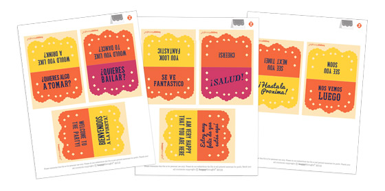 Day of the Dead vocabulary ideas: Spanish cue card templates and cutouts for parties!