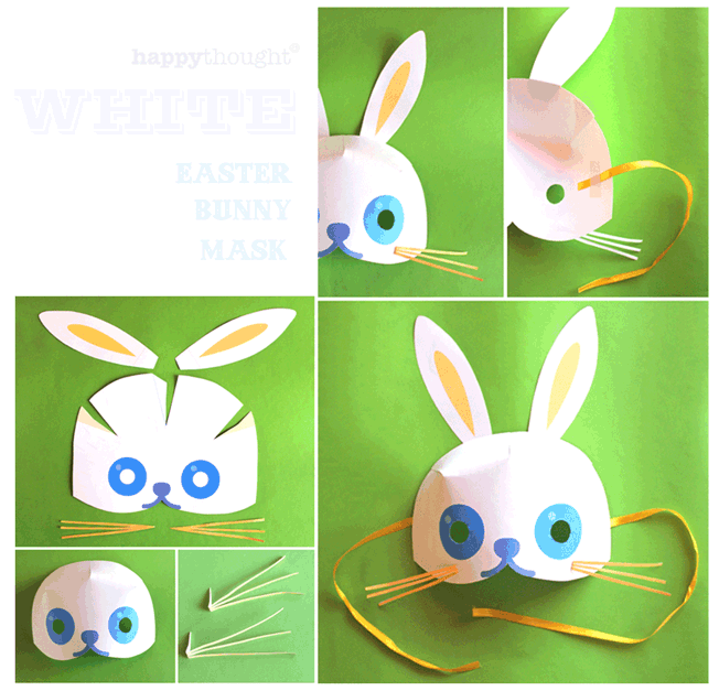 White easter mask template and tutorial