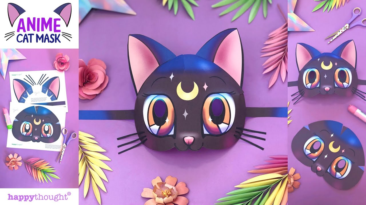 Anime cat mask templates. Be a cat today • Happythought